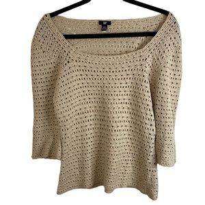 GAP Crochet Top Blouse - Coverup - Cream - Large - Excellent Condition